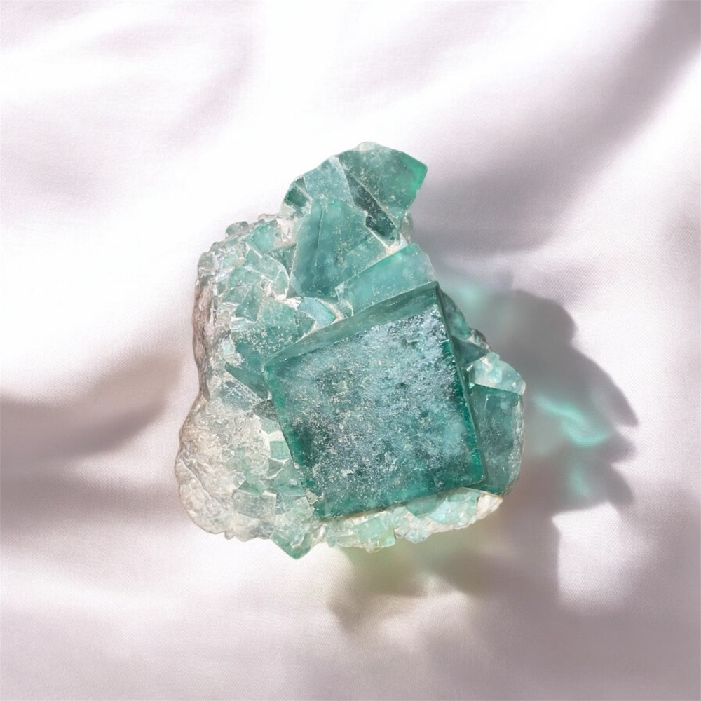 Green Fluorite Natural Crystal Cluster | One Piece Set